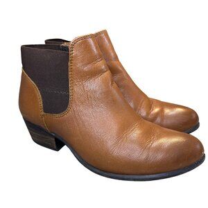 Steve Madden Rozamare Womens Size 7 Ankle Bootie Brown Leather Side Zip Boot